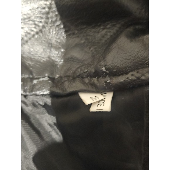 Giovanni Navarre Motorcycle Chaps Medium Black Italian Stone Design Leather - Picture 11 of 14